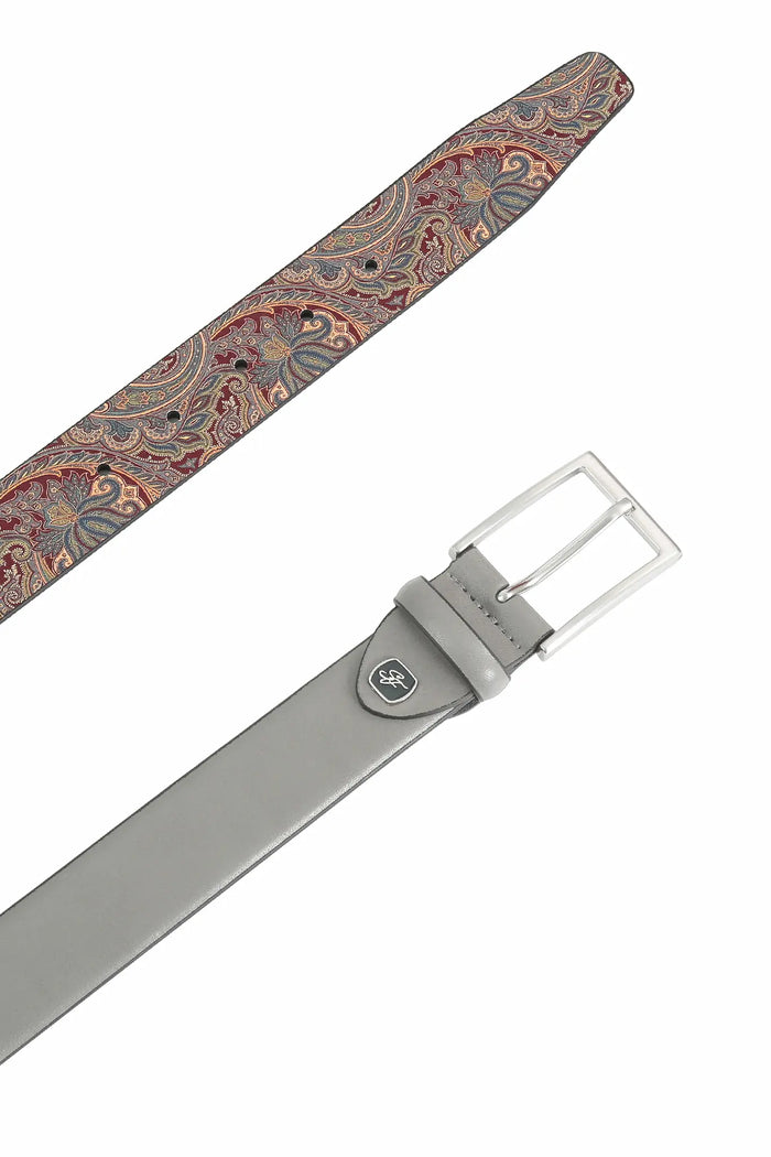 Ledergürtel Herren 3,5 cm – mit Paisley-Rückseite