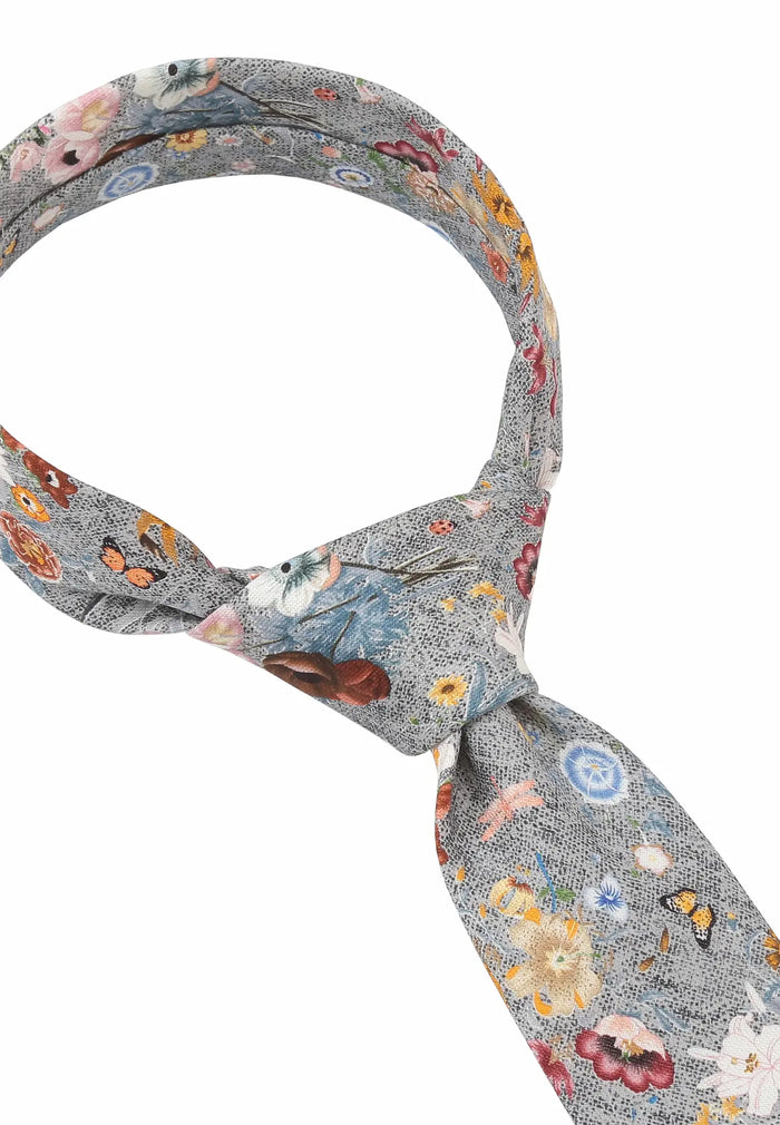 Krawatte Herren aus Seide & Baumwolle – Blumenmuster (6,0 – 6,5 cm)