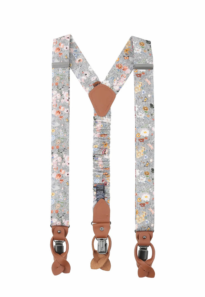 Hosenträger Set Herren aus Seide & Baumwolle – Blumenmuster