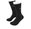(Schwarz) Herren Socken Uni Baumwolle mit Prince Bowtie Logo – Trageansicht
