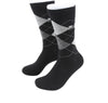 (Schwarz) Herren Socken Argyle-Muster Baumwolle – Trageansicht