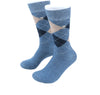 (Hellblau) Herren Socken Argyle-Muster Baumwolle – Trageansicht