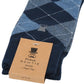 (Dunkelblau) Herren Socken Argyle-Muster mit Prince Bowtie Etikett – Verpackung