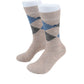 (Beige) Herren Socken Argyle-Muster Baumwolle – Trageansicht