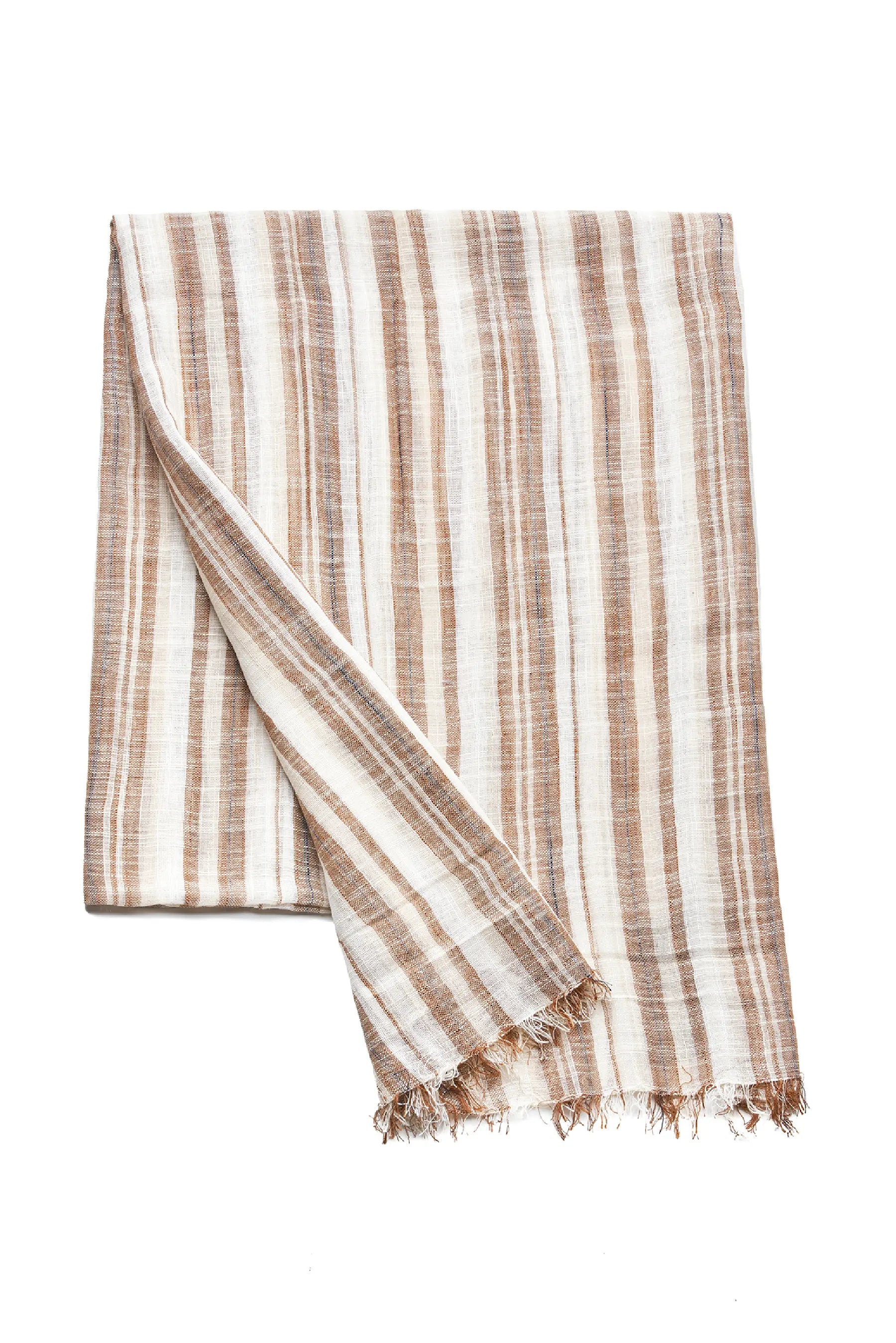 (Beige) Sommerschal Herren Streifen – leichter Schal gefaltet