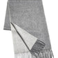 (Grau) Kaschmirschal Herren Uni 100% Cashmere – gefaltet mit Fransen