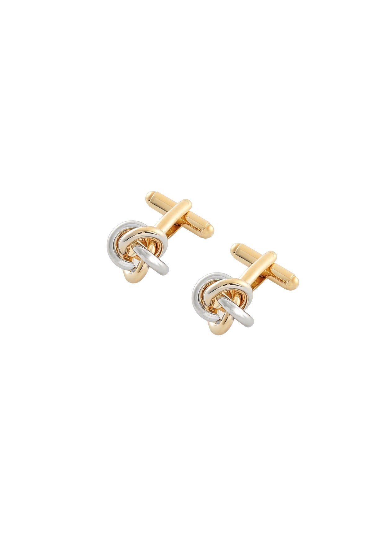 (Gold) Manschettenknöpfe Herren Knoten – Knotenform in Gold und Silber
