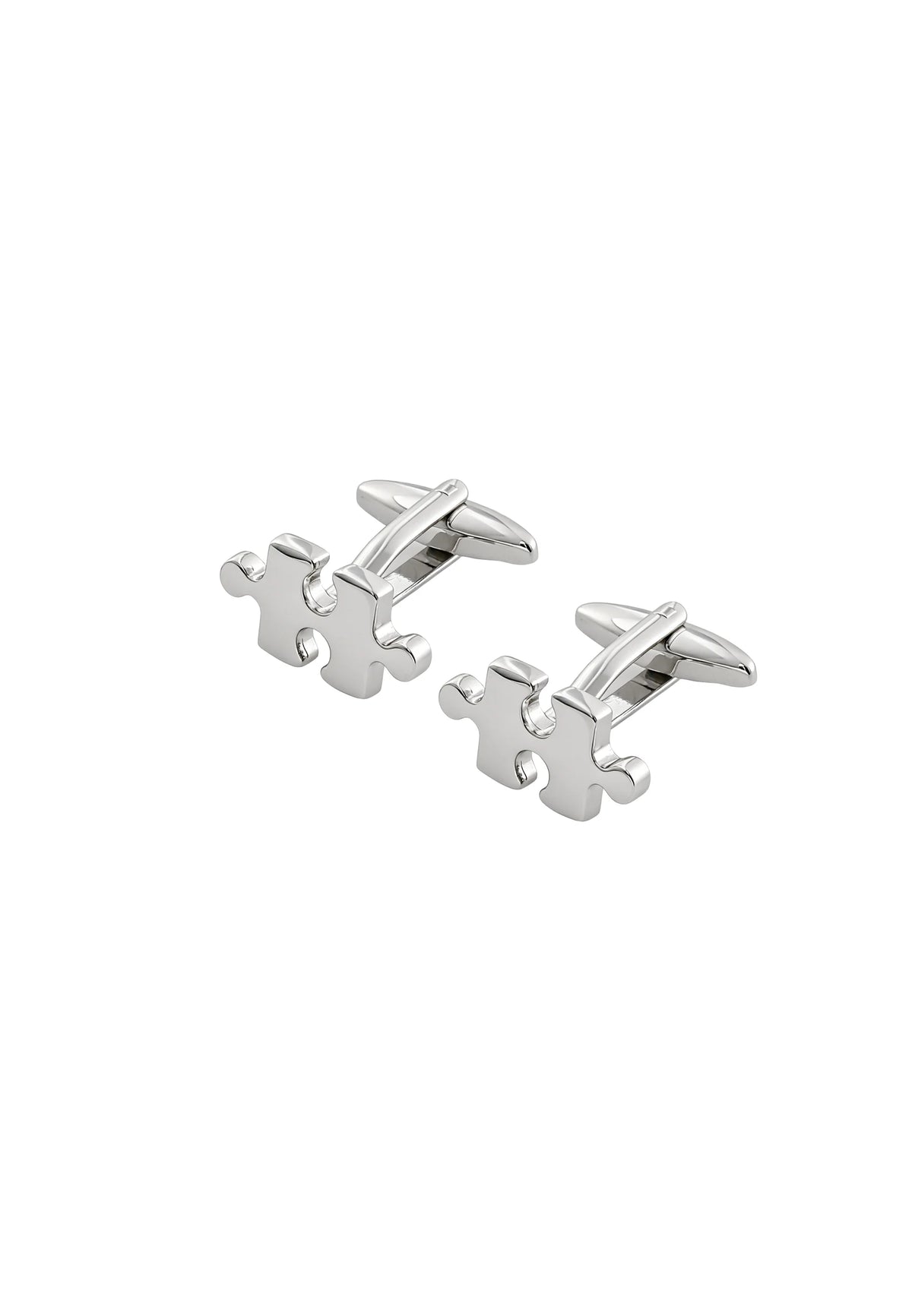 (Silber) Manschettenknöpfe Herren Puzzle – Puzzleteil als Motiv