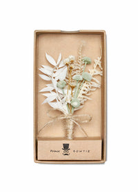 (Mint) Hochzeitsanstecker Trockenblumen in Geschenkbox – Boutonniere Bräutigam Prince Bowtie