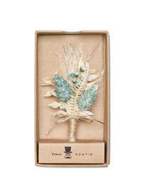 (Grün) Hochzeitsanstecker Trockenblumen in Geschenkbox – Boutonniere Bräutigam Prince Bowtie