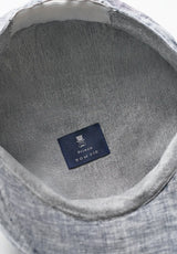 (Blau) Leinen-Ballonmütze Innenfutter Baumwolle – Prince Bowtie Label