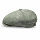 (Mint) Newsboy Cap Herren aus Leinen – Ballonmütze Detailansicht