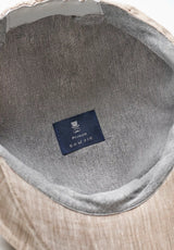 (Beige) Leinen-Ballonmütze Innenfutter Baumwolle – Prince Bowtie Label