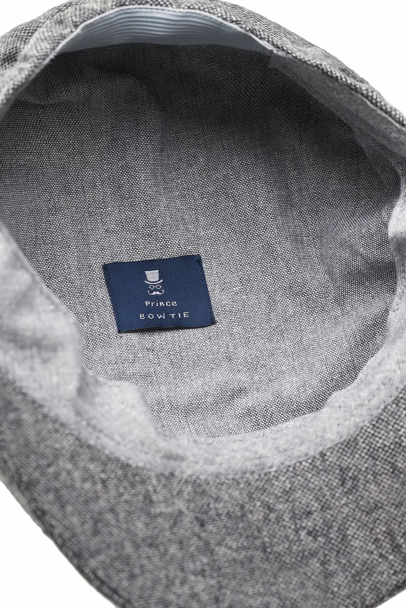 (Grau) Ballonmütze Tweed – Innenseite mit Prince Bowtie Label