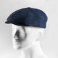 (Dunkelblau) Ballonmütze Herren Tweed Newsboy Cap – Seitenansicht auf Mannequin