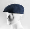 (Dunkelblau) Ballonmütze Herren Tweed Newsboy Cap – Seitenansicht auf Mannequin