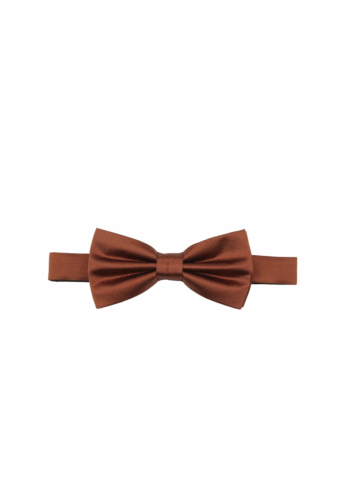 (Bronze) Vorgebundene Uni Fliege aus Seide freigestellt, Frontansicht