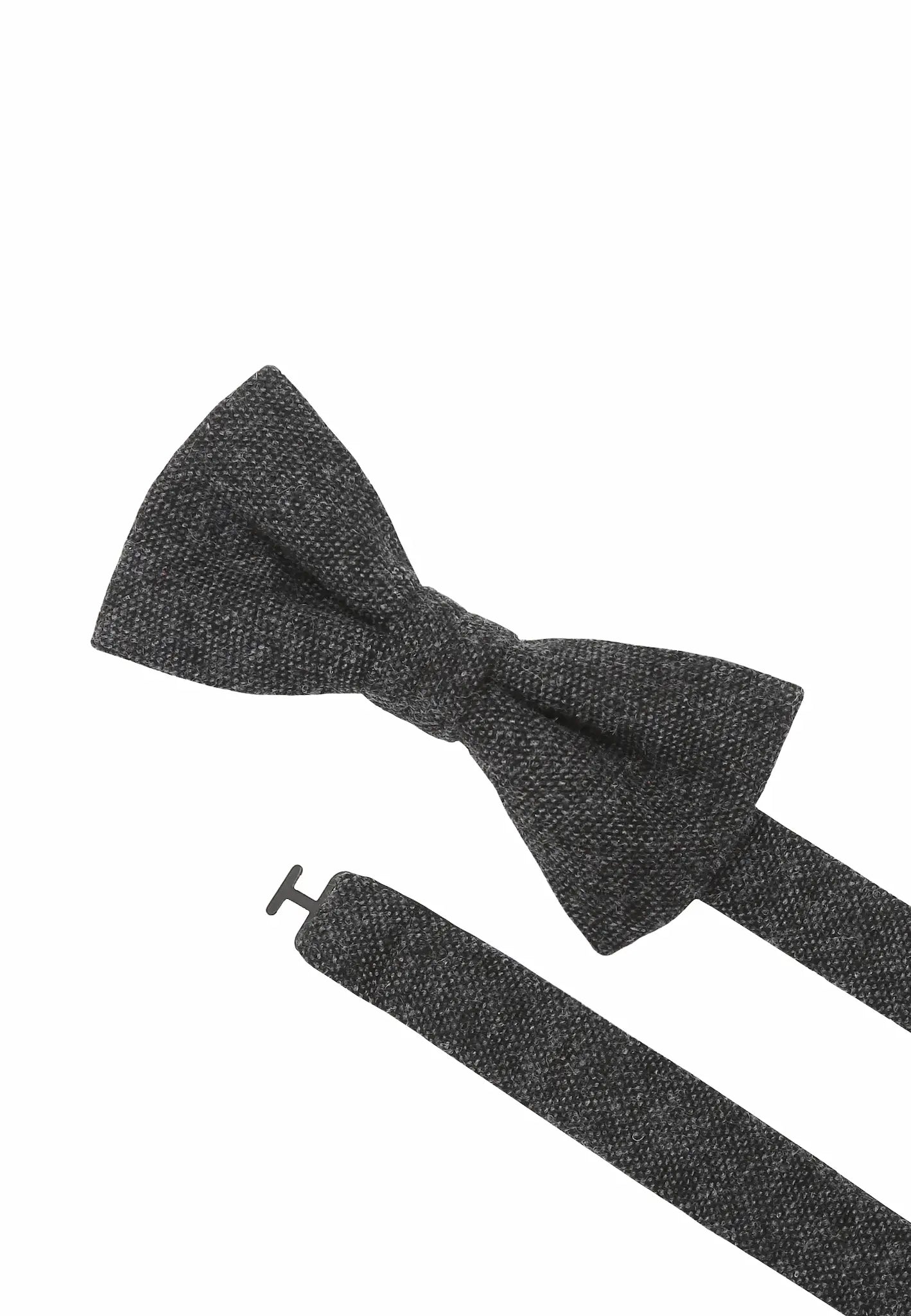 (Anthrazit) Fliege Tweed – Detailansicht mit verstellbarem Größenband