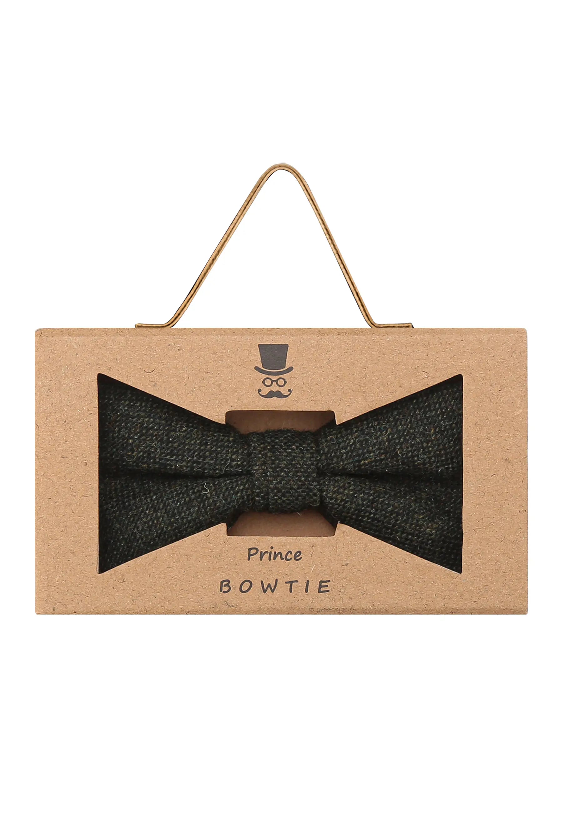 (Dunkelgrün) Fliege Herren Tweed – Geschenkverpackung Prince Bowtie
