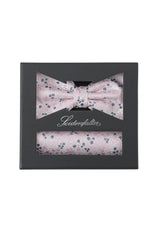 (Rosa) Seidenfalter Fliege-Einstecktuch Set in Geschenkbox, florales Muster