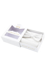 (Champagner) Fliege Einstecktuch Set Sterlington – Geschenkbox schräg geöffnet