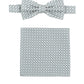 (Grün) Fliege und Einstecktuch Set Hochzeit Kreise – Fliege und Tuch ausgelegt