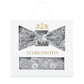 (Silber) Fliege Einstecktuch Set Floral Seide – Sterlington Geschenkbox Frontalansicht
