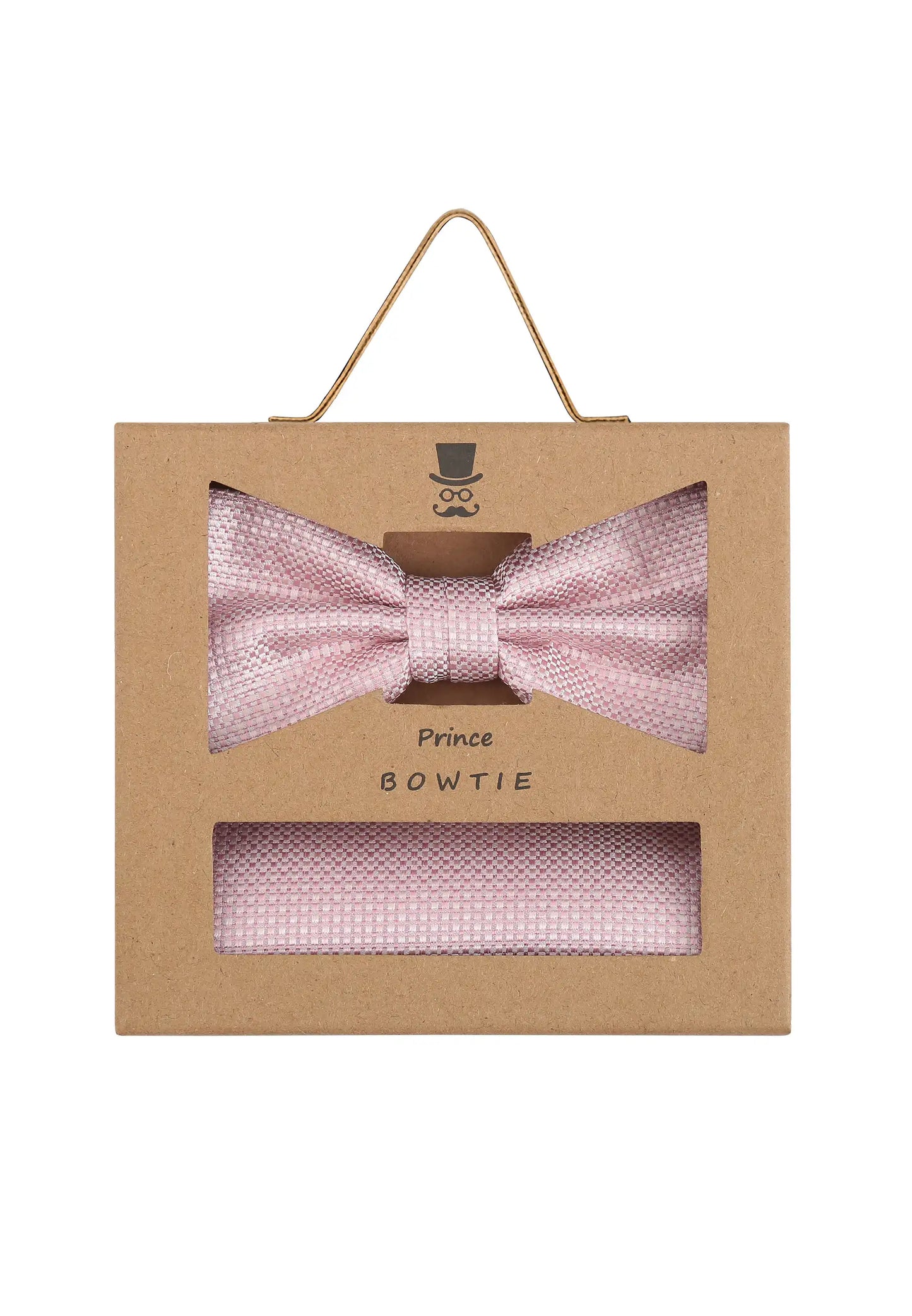 (Rosa) Fliege Einstecktuch Set Herren Mikromuster Seide – Geschenkverpackung Prince Bowtie