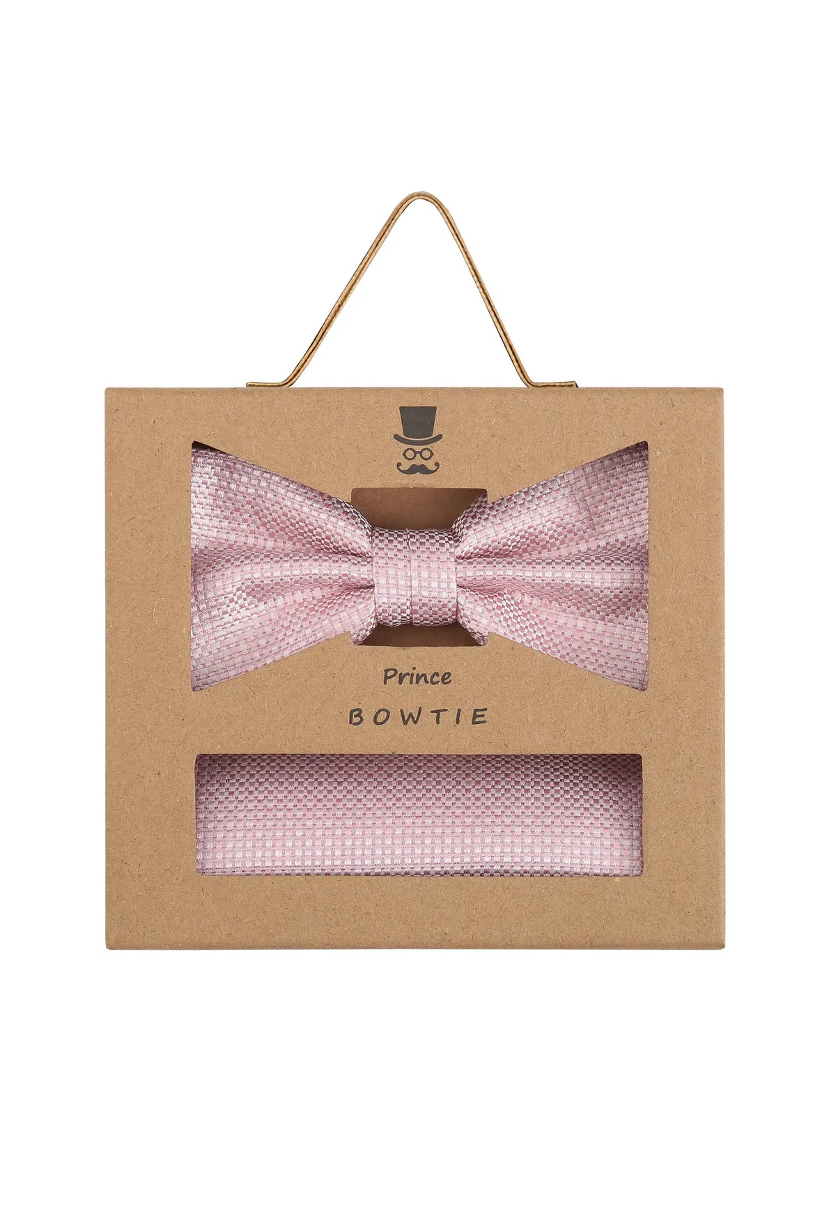 (Rosa) Fliege Einstecktuch Set Herren Mikromuster Seide – Geschenkverpackung Prince Bowtie