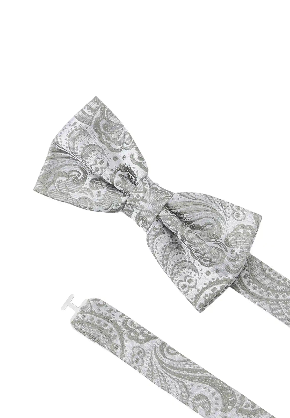 (Mint) Fliege Paisley Seide – Detailansicht mit verstellbarem Größenband