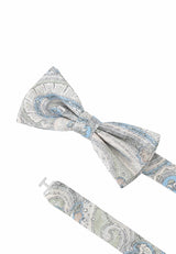 (Grün) Fliege Paisley-Muster Baumwolle – Detailansicht mit verstellbarem Größenband