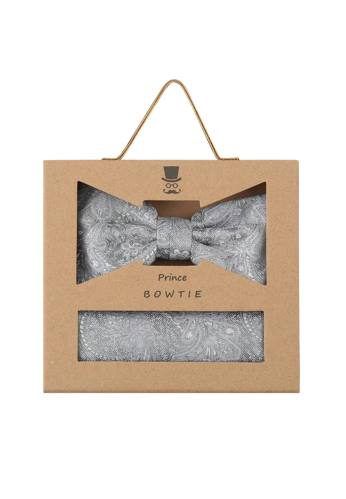 (Mint) Fliege Einstecktuch Set Paisley Seide – Geschenkverpackung Prince Bowtie