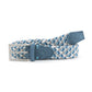 (Blau) Flechtgürtel Herren multicolor elastisch – geflochtener Stretchgürtel aufgerollt