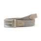 (Taupe) Flechtgürtel Herren meliert elastisch – Stretchgürtel aufgerollt