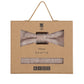(Beige) Kids Fliege Einstecktuch Set Leinen – Geschenkverpackung Prince Bowtie
