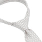 (Beige) Hochzeitskrawatte Kreise Seide – Detailansicht gebundener Knoten