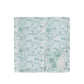 (Mint) Einstecktuch Hochzeit Floral Seide – Detailansicht mit Ecke umgeschlagen