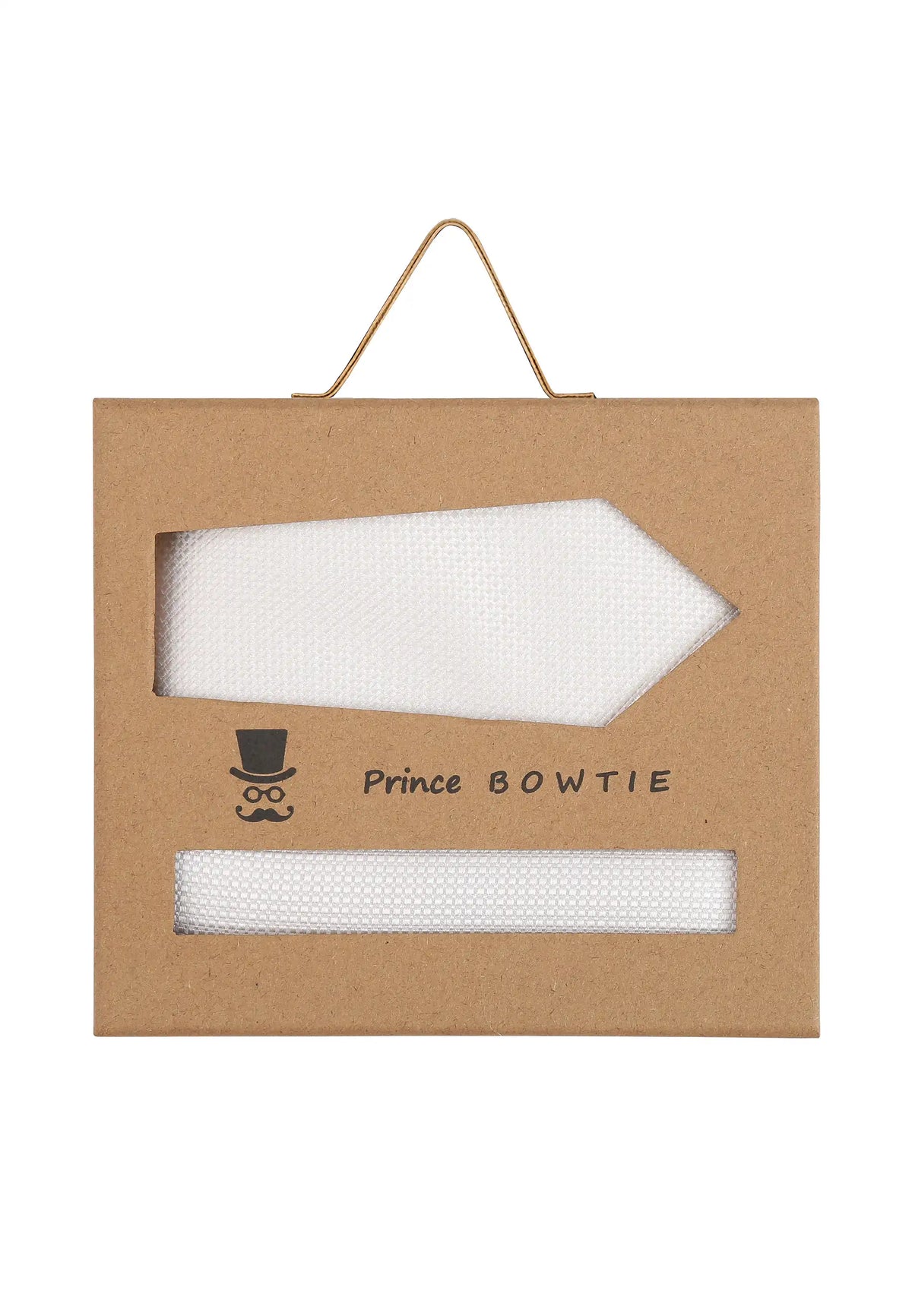 (Off-White) Krawatte Einstecktuch Set Herren Mikromuster Seide – Geschenkverpackung Prince Bowtie