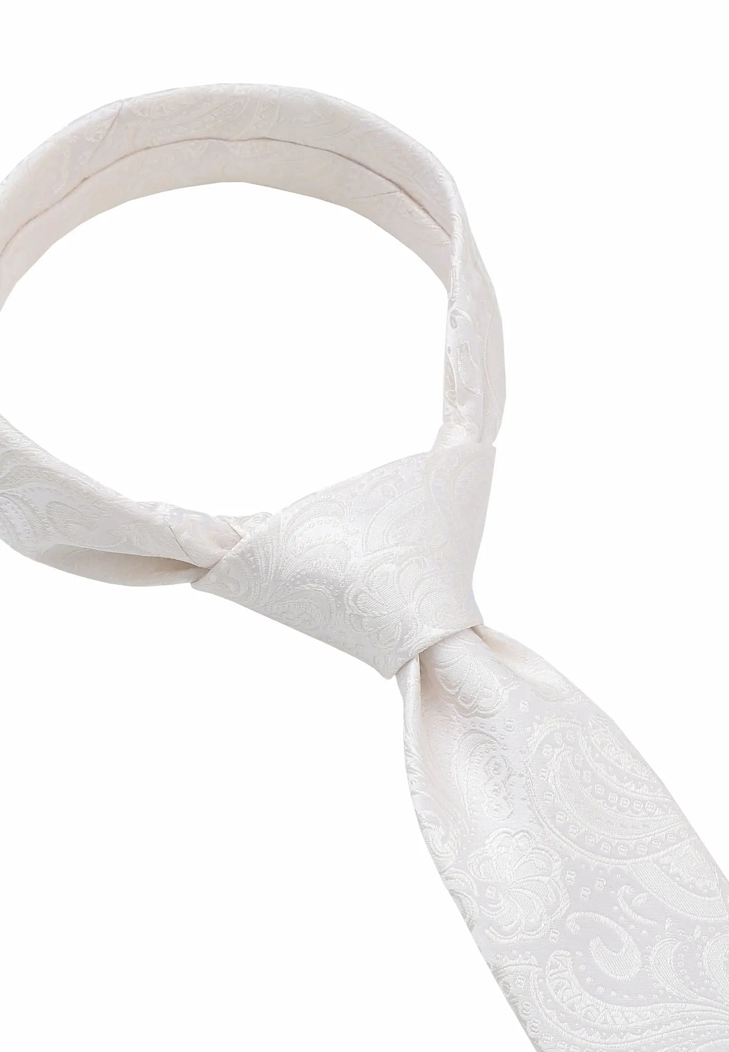 (Off-White) Krawatte Paisley Seide – Knotendetail
