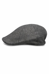 (Anthrazit) Schiebermütze Herren Tweed – Draufsicht