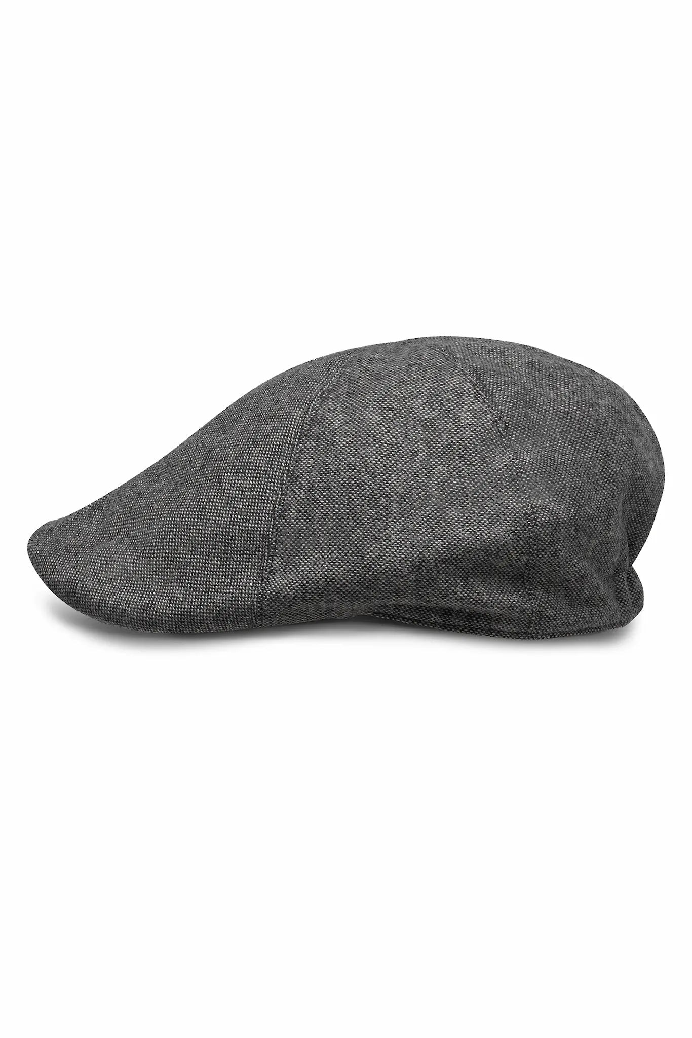 (Anthrazit) Schiebermütze Herren Tweed – Draufsicht