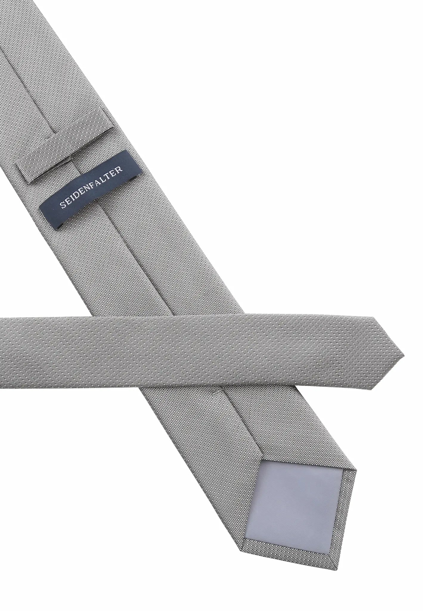 (Hellbeige) seidenkrawatte herren picote verarbeitung label naht detail