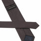 (Dunkelbraun) Uni Krawatte Rückseite mit Label Detailaufnahme
