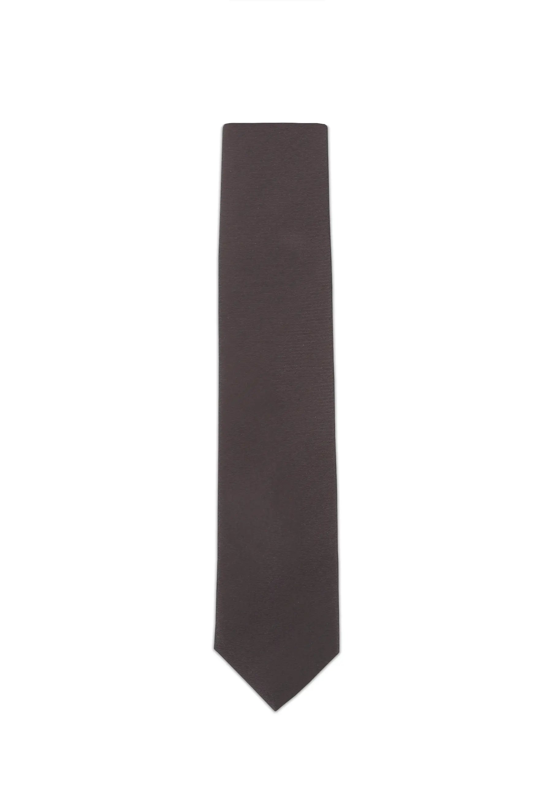 (Dunkelbraun) Uni Krawatte 7cm–7.5cm flach Frontansicht
