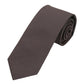 (Dunkelbraun) Uni Krawatte 7cm–7.5cm gerollt Vorderansicht