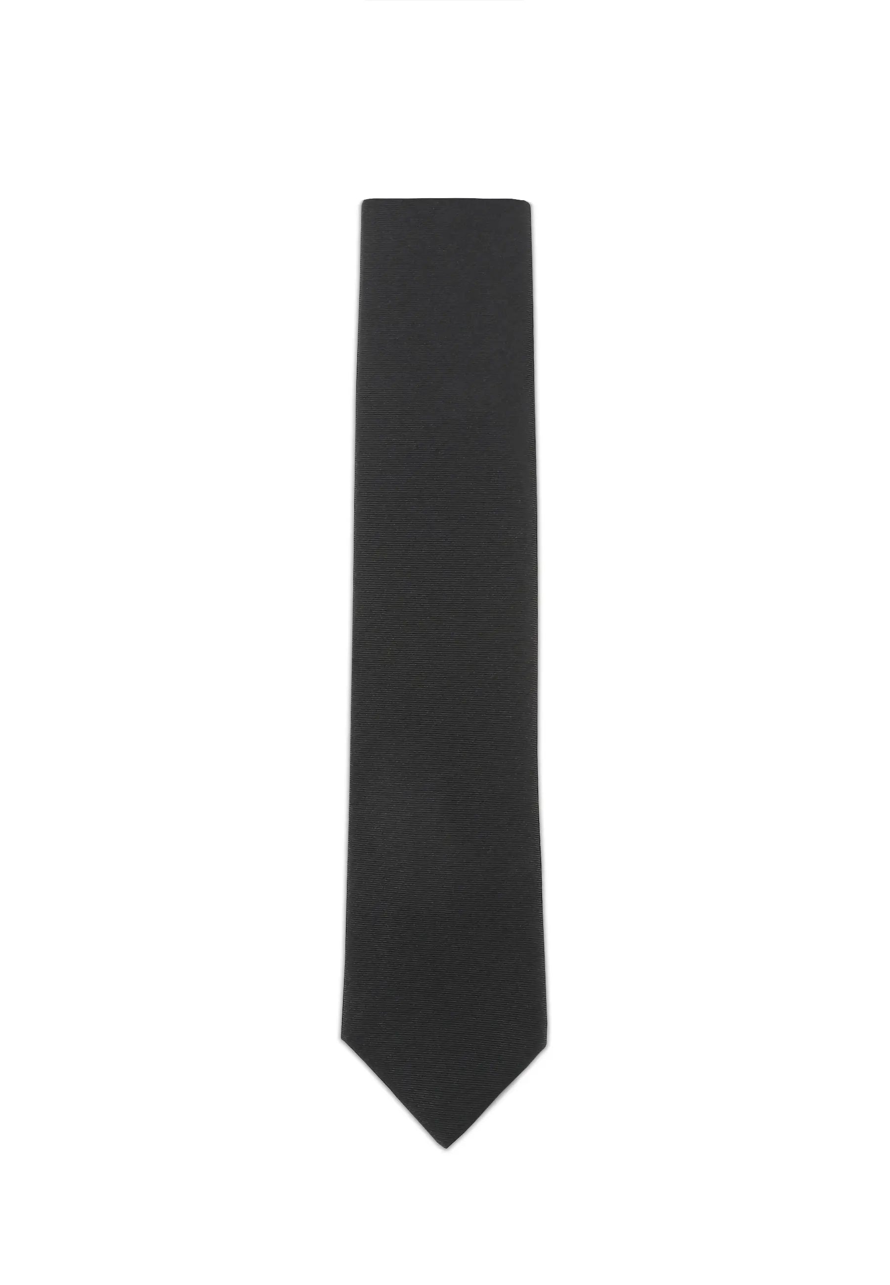 (Schwarz) Uni Krawatte 7cm–7.5cm flach Frontansicht
