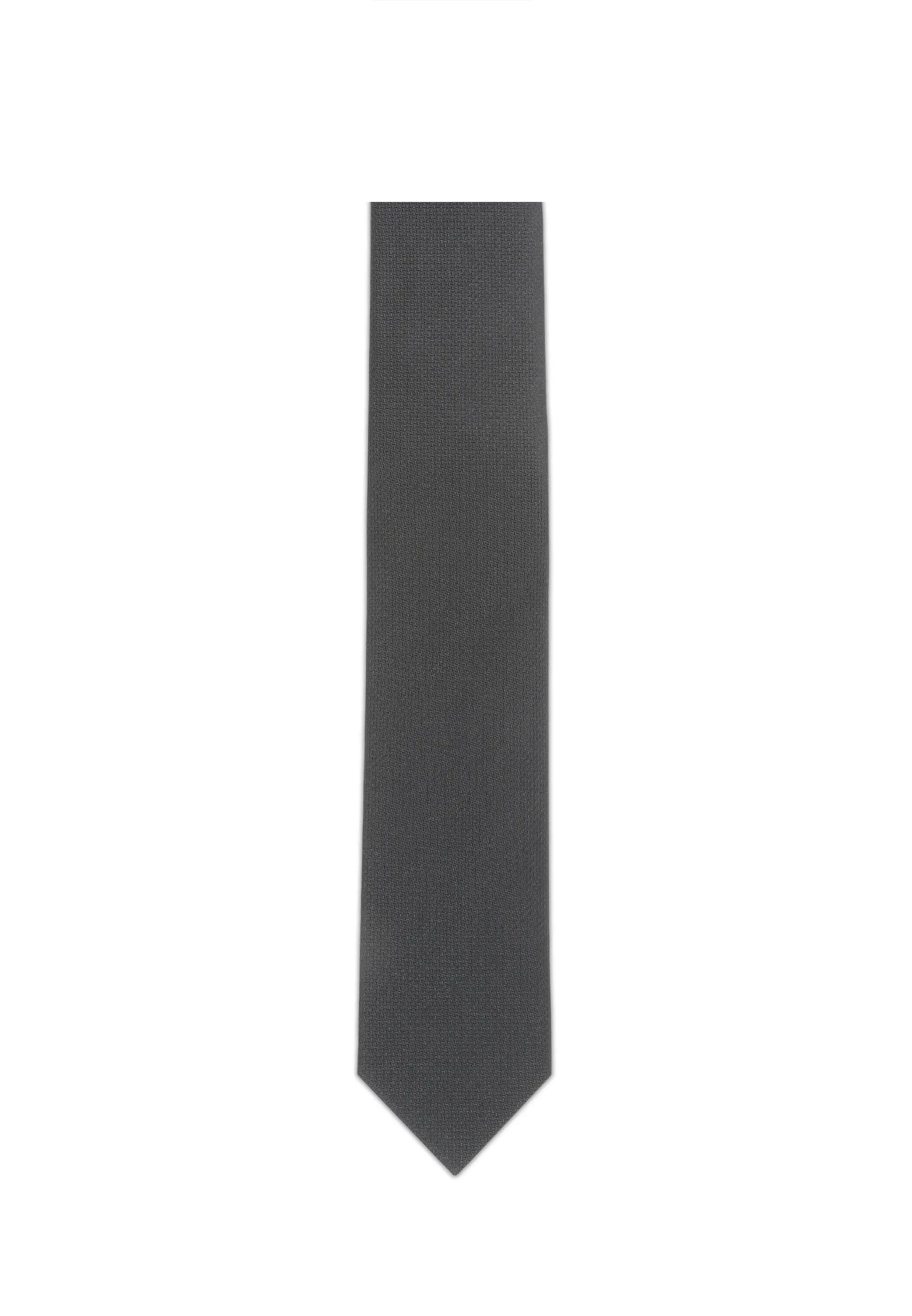 (Schwarz Uni) Schwarze Trauerkrawatte aus 100% Seide in voller Länge, 7,5cm
