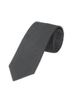 (Schwarz Uni) Schwarze Trauerkrawatte aus 100% Seide mit feiner Struktur, 7,5cm