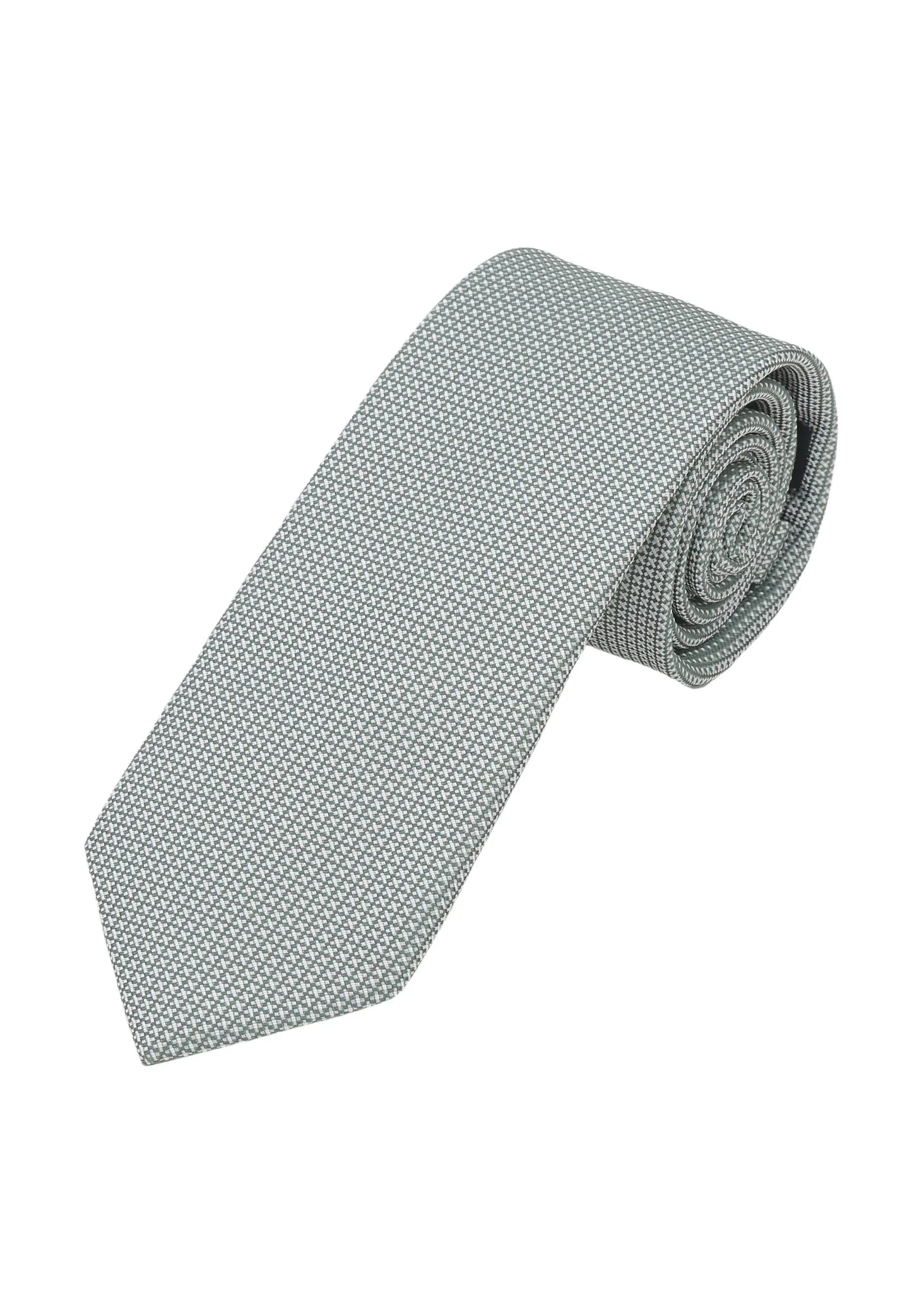(Mint) Seidenkrawatte für Herren gerollt, florales Muster, 7–7.5 cm breit