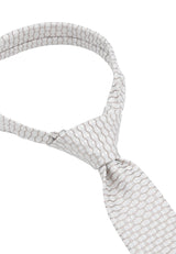 (Beige) Hochzeitskrawatte Kreise – Detailansicht gebundener Knoten